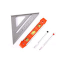 Rafter Square and Torpedo Level Set,Carpentry Squares, Magnetic Leveler Tool with Different Bubbles/45°/90°/180°Measuring Woodworking Square,Aluminum Rafter Square, Carpenters Square(Silver) - color: Silver