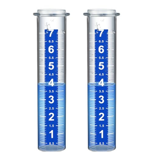 Rain Gauge Replacement Tube, 2 Plastic Accurate Rain Gauges Outdoors Best Rated, 7" Capacity Rain Gauge Tube Replacement for Yard & Garden, Water Gauge for Rain - size: 2 pcs Rain gauge tube