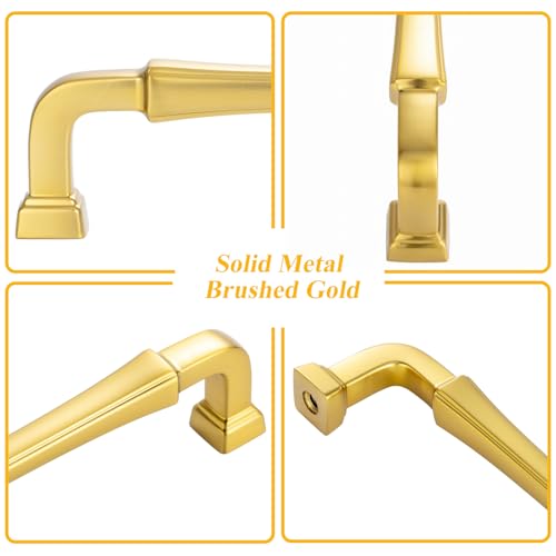 3-3/4 Inch Brushed Gold Cabinet Pulls Kitchen Handles 10 Pack 3175 - color: Brushed Gold, size: 3-3/4 In Hole Distance