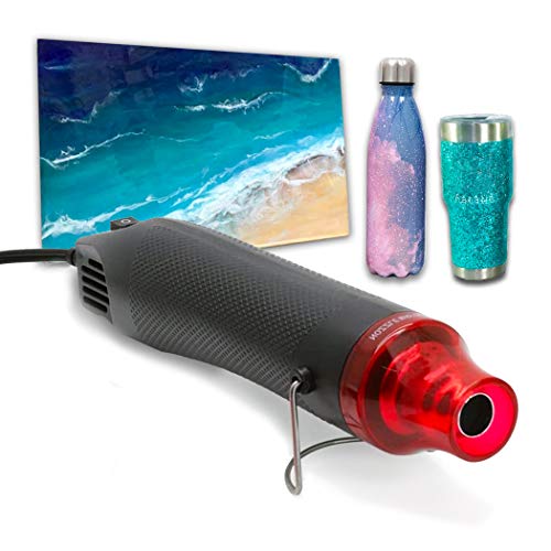 Bubble Removing Tool for Epoxy Resin and Acrylic Art, DIY Glitter Tumblers, Specially-Designed Heat Gun for Making Acrylic Resin Travel Mugs Tumblers to Remove Air Bubbles (Black) - color: Black