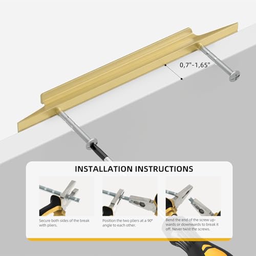 Goldenwarm 10 Pack Gold Cabinet Handles, 6-1/4" Hole Center Finger Pulls - color: Matte Gold, size: 6-1/4in Hole Centers