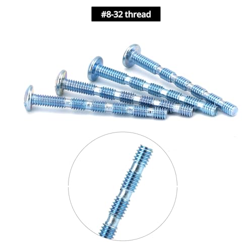 QWORK 100 Pack Truss Head Break Away Screw, #8-32 Thread, 1-3/4 Inch Length, Zinc Plated Steel, Long Slub Machine Screws for Cabinet Drawer and Door Handles and Knobs