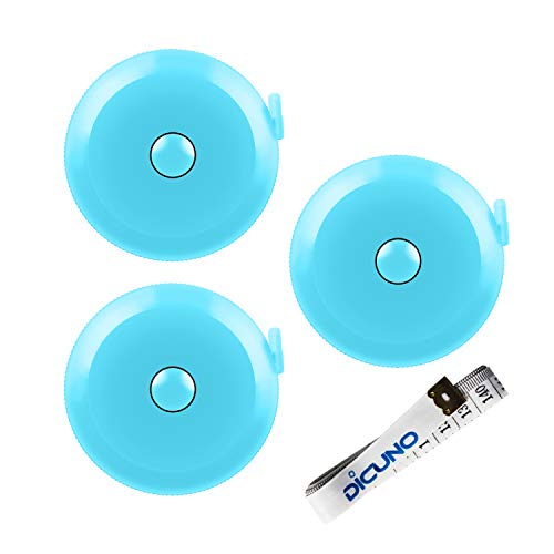 DiCUNO 3-Pack Soft Retractable Measuring Tape, 60-Inch 1.5 Meter, Sky-Blue - color: Sky Blue*3pcs
