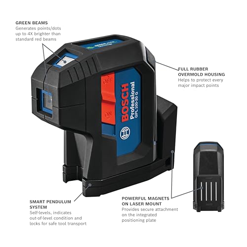 BOSCH PRO GPL100-30G Green-Beam Three-Point Self-Leveling Alignment Laser