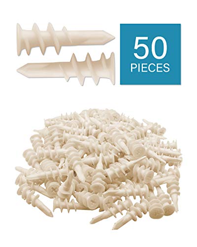 IMScrews 100pcs Plastic Self Drilling Drywall Anchors with Screws Assortment Kit, Wall Anchors Kit with 50pcs Screws/50pcs Drywall Anchors