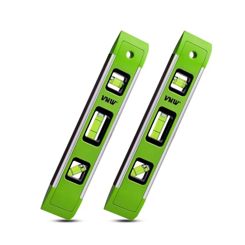 9 Inch Torpedo Level, Magnetic Bubble Level with 45°/90°/180° Bubble Vials, Shock Resistant Leveler Tool for Measuring - style: Set Of 2