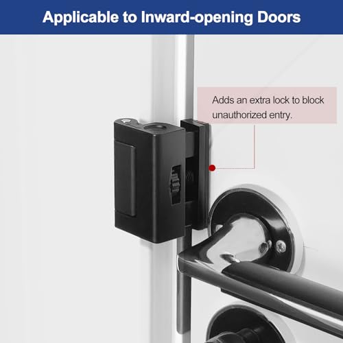 Home/Hotel Security Extra Door Lock, Portable, Flip Action Style - color: Black