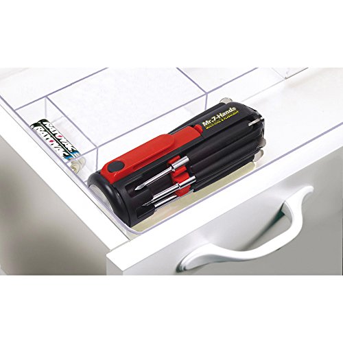 Apollo Tools Original Mr. 7-Hands, Multi Screwdriver Hand Tool, All In One Patented Screwdriver, 8 Screwdrivers in 1 Tool with Worklight and Flashlight - Red - DT1719