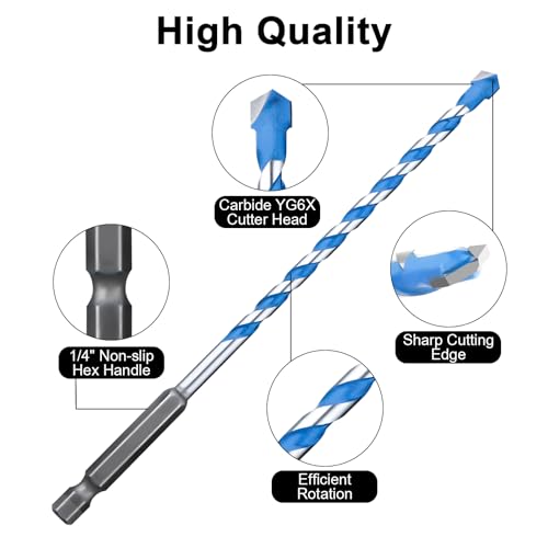 Concrete Drill Bit Set 7 Pcs (5/32"-3/8"), Masonry Drill Bits