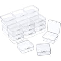 24 Packs Small Clear Plastic Beads Storage Containers Box with Hinged Lid for Storage of Small Items, Crafts, Jewelry, Hardware(2.12 x 2.12 x 0.79 Inches) - size: 2.12 x 2.12 x 0.79 Inches
