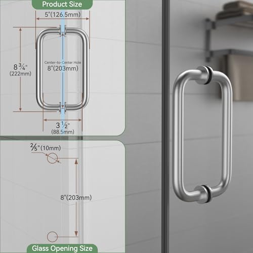 304 Stainless Steel Shower Door Hardware Kit - color: Brushed Sliver