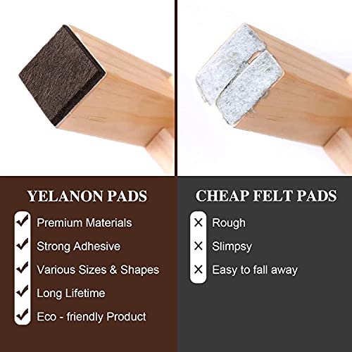 Yelanon Felt Furniture Pads for Hardwood Floors -216 Pcs Premium Felt Pads for Chair Legs, Floor Protectors for Furniture, Beige & Brown (Pack of 2) - size: 216 pcs Beige & Brown (Pack of 2)