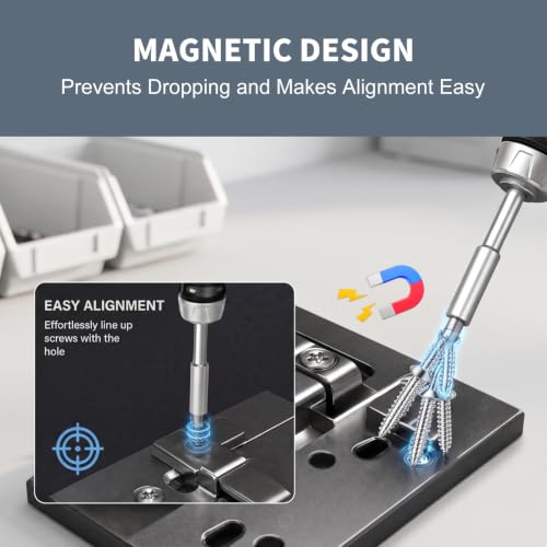 X-Steel 24 in 1 Magnetic Screwdriver,Socket Ratchet Wrench Set,Mini Racheting T-Handle Torx Slotted Phillips Square Screwdriver Set Tools Set with Portable case for Home Dorm - size: 24PCS
