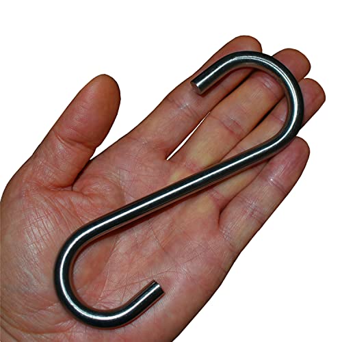 Heavy Duty S Hooks Hanging Metal Hook Large 304 Stainless Steel Diameter 5/16 in Rust Proof for Swing Hammock Garden Outdoor Tools