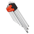Powerbuilt 9 Piece Metric Stubby Long Arm Ball End Hex Key Wrench Set, Allen Hex Key Wrench, Extra Long Arm, Ball End, size 1.5 to 10mm - 240100 - style: Metric