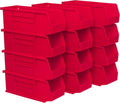 Akro-Mils 30224 AkroBins Plastic Storage Bins, 11"x 4"x 4", Red, 12-Pack - color: Red