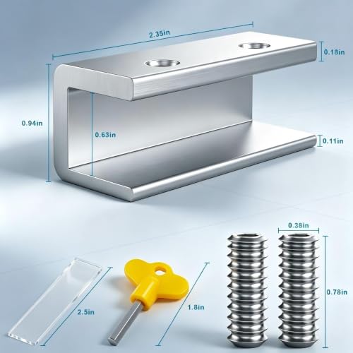 Window Locks,12Pack Bulk Sliding Security Window Lock with Key Silver - size: 12Pack