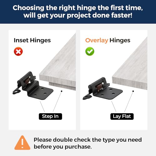 Ravinte Matte Black Cabinet Hinges, 1/2 Inch Overlay, 60 Pack (30 Pairs) - color: Black