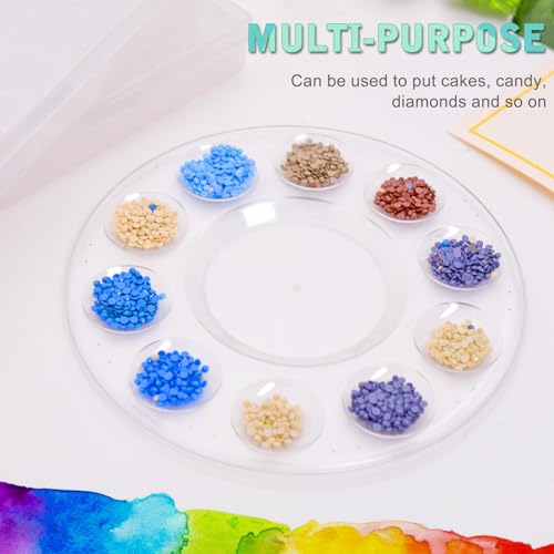 Hulameda 3pcs Paint Palettes, Plastic Paint Tray Palette, Paint Pallet with 10 Wells for Adults & Kids, for Painting or DIY Craft Class, Clear - color: 3pcs