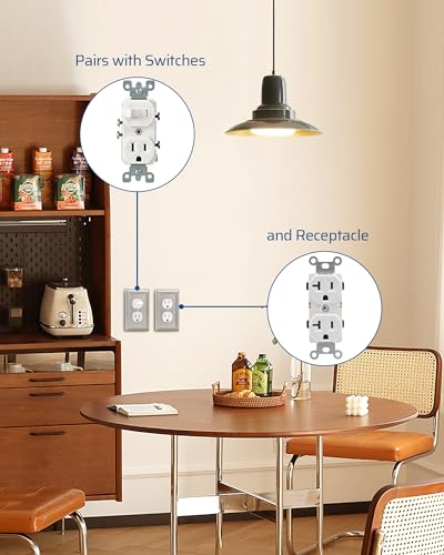 DEWENWILS 4-Pack Duplex Wall Plate, Metal Wall Outlet Cover - color: Brushed Nickel, size: 1 Duplex 4PK