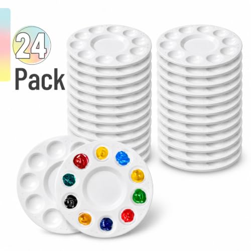 Mr. Pen-Bulk Round Paint Tray Palettes, 24 Pack - size: 24 Pack