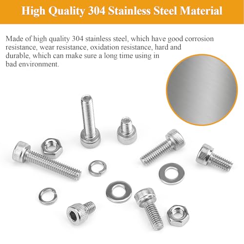 105 Pieces M4 x 5mm Socket Head Cap Screws, Thread Pitch 0.7mm, Sutemribor M4 Screws, 304 Stainless Steel, Fully Threaded, Silver - size: M4 x 5mm, style: Socket Head