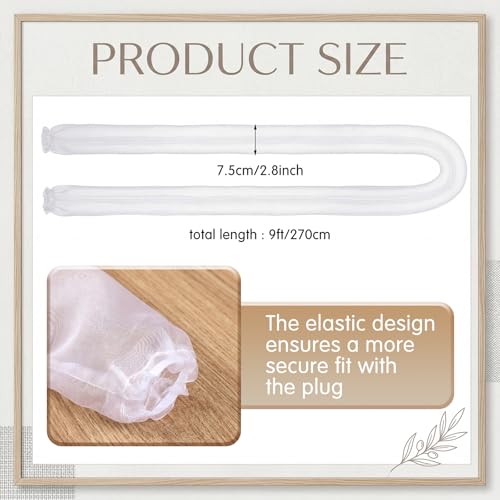 9 ft Fabric Cord Cover for Lamps Chandelier, Decorative Organza Fabric Cord Cover for Wires Fabrics Cable Sleeve TV Computer Phone Charger Lamps Home & Office Cable Management