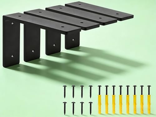 6 inch X 4 inch Shelf Support Bracket Heavy Duty, L Shelf Brackets, max Load 66 lbs, , Metal Brackets for Shelves, countertop Bracket ,Corner Brace,Pack of 4. (6"x 4" L Shape) - size: 6" x 4" (L-Shape)