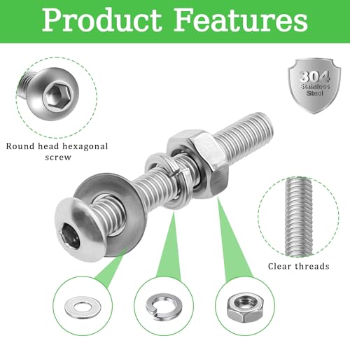 1040PCS M3 Assorted Nuts and Bolts Kit, M3x6/8/10/12/20/25/30/40mm Screw Kits, Metric Hex Button Head Cap Screws, Nuts and Flat Washers, for 3D Printer Mods, Bed Frame, Furniture, Automotive - size: M3x6/8610/12/20/25/30/40-1040Pcs