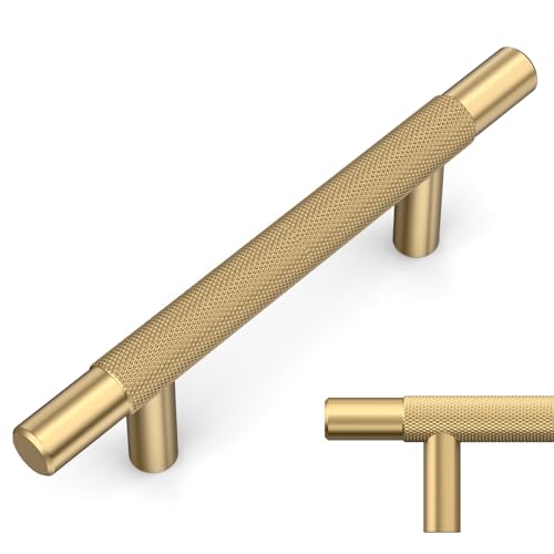 Amerdeco 10 Pack Champagne Bronze Knurled Cabinet Pulls 3 Inch Hole Centers Kitchen Cabinet Handles Hardware Kitchen Handles for Cabinets Handles IH0006 - color: Champagne Bronze, size: 3"/76MM Hole Center