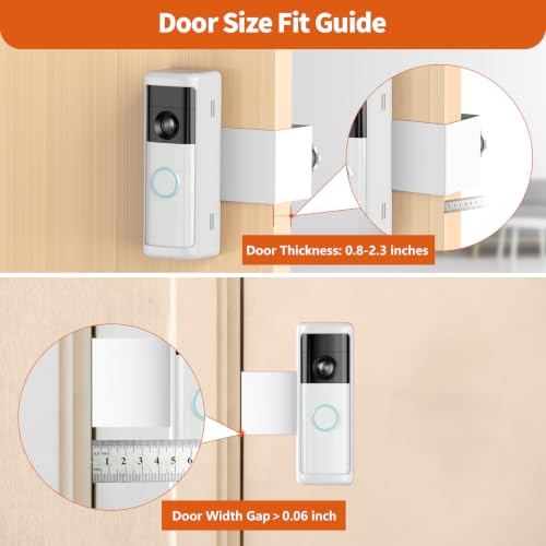 No-Drill Doorbell Mount with Rain Cover, Anti-Theft Door Bracket - style: 2026 battery doorbell 2nd White