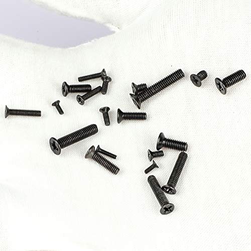 NINDEJIN 720pcs Laptop Notebook Computer Carbon Steel Screws Kit Set, Flat Head Phillips Screw Assortments, M1.4/1.7/2/2.5/3 Countersunk ssd Screws Accessories for SSD Toshiba DELL Sony Samsung - style: Flat Head
