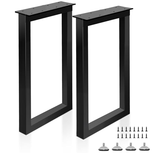 36 Inch Metal Bar Table Legs, Heavy Duty Desk Dinning Table Legs with Adjustment Feet Pads DIY Furniture Feets, Set of 2,Black - size: H36 " Square