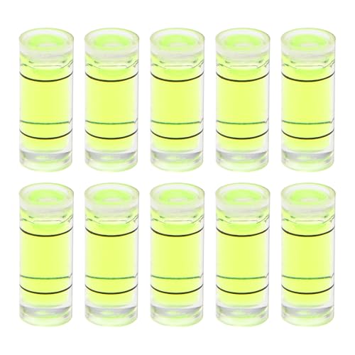 HARFINGTON 10pcs Small Cylindrical Bubble Level Vials 6x15mm PMMA Mini Horizontal Bubble Spirit Level Measuring Layout Tools for RV TV Picture Frame Hanging Tool Leveler - size: 6x15mm