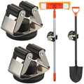 MUTUACTOR Magnetic Broom Holders,2PCS Anti-scratch Magnetic Mount Broom Holder with Rubber Grippers, 12lbs Heavy Duty Magnetic Tool Holders for Work Garage Laundry Kitchen RV Van Accessories - style: Anti-slip,Black&Silver,2PCS