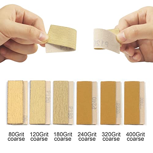 MAXMAN Sand Paper Sanding Block, 70Pcs Sandpaper Assortment, for Crafts - style: Yellow 80-600 Grit