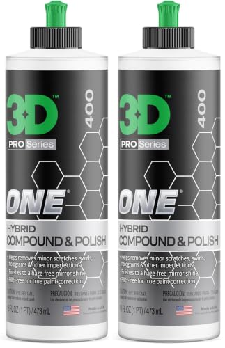 3D One Car Scratch & Swirl Remover Hybrid Rubbing Compound & Polish Buffing Compound for True Paint Correction 16oz Made in USA (Pack of 2) - size: 16oz. (Pack of 2)