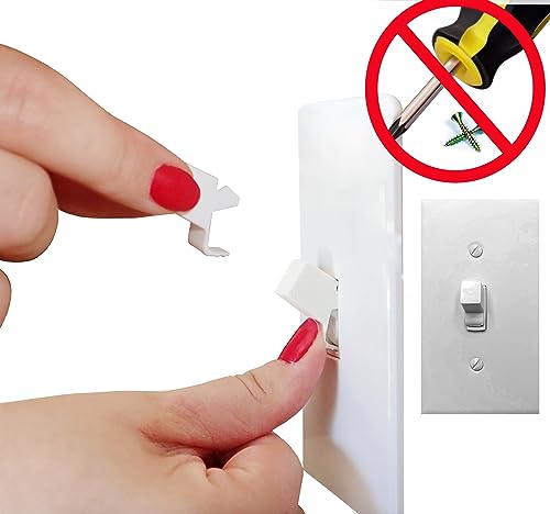 Residential (10 Pack, White) | No Tools Required | Easy to Install and Remove | Child Proof Light Switch Cover Guard - color: White, size: 10 Pack