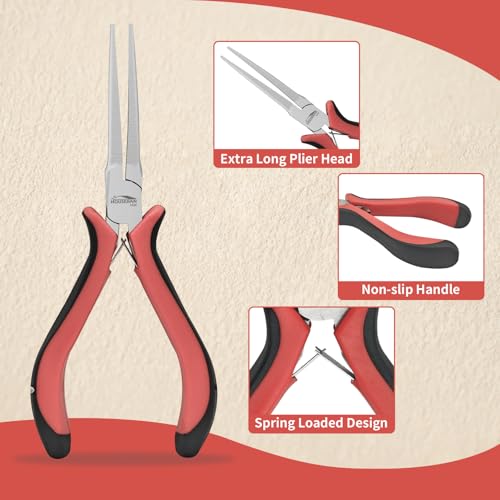 5-Pack 5.5-Inch Long Needle Nose Pliers, Mini Jewelry Pliers