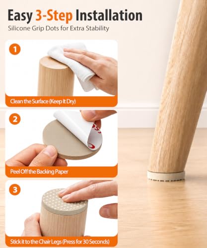 Felt Pads for Chair Legs Bottom with Silicone Dots, Anti-Noise