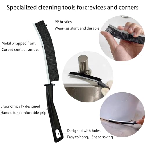 7 Pcs Multi-Purpose Crevice Cleaning Brush Tool for Stubborn Kitchen Grease Stains, Bathroom Crevices, Window Gutters, Tiles and Faucets