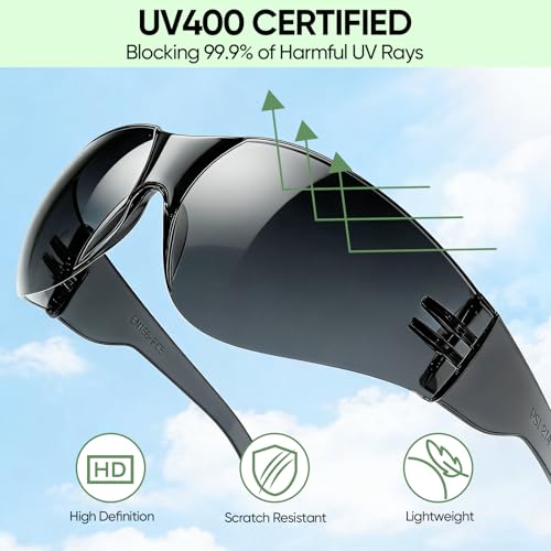 TICONN Clear Safety Glasses for Men & Women, ANSI Z87.1 Safety Goggles - style: 120 Pairs Charcoal