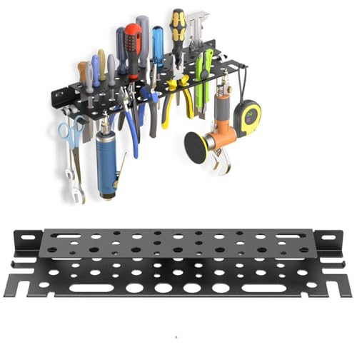 Wall Mount Hand Tool Organizer, 17 inch Metal Screwdriver Holder