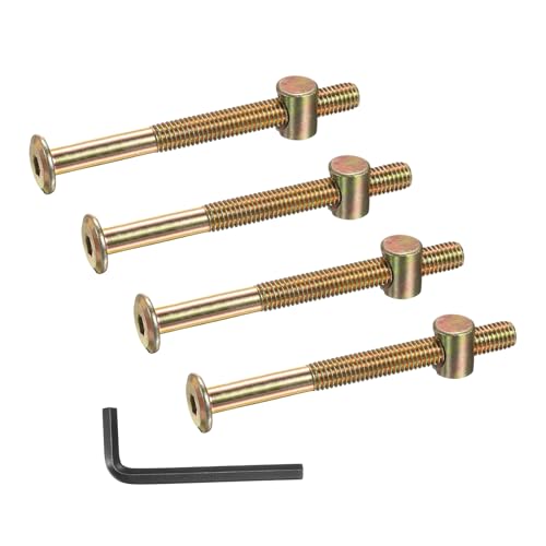 PATIKIL 4 Set Bunk Bed Bolts and Nuts Kit, M8x90mm Furniture Bolts Hex Drive Socket Cap Hardware Replacement for Beds Headboards Chairs - size: M8x90mm
