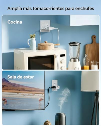 TROND Multi Plug Wall Outlet Extender 2 Pack, Small Outlet Splitter, White - color: White, size: 3 Prong, 2 Pack