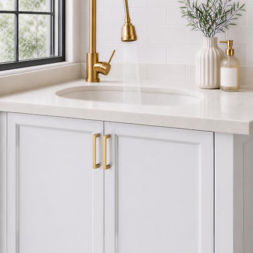 Ravinte Champagne Bronze Kitchen Cabinet Solid Handles,4 Inch,5 Pack - color: Champagne Bronze, size: 4 Inches Hole Center