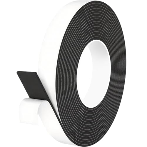 1 in Wide x 1/8 in Thick x 33FT Foam Weather Stripping Door Seal,Window Sealing Tape，Single-Sided Self-Adhesive Insulation Sealing Strip,Black - color: Black, size: 1 IN x 1/8 IN x 33FT
