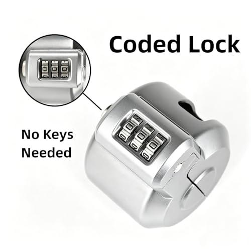 Keyed Door Handle Lockout Device Cover with Code to Disable Access to Keyhole Combination Lock for Bedroom from Outside Only Fits Handle Lock with Long Connecting Shaft (1, Silver) - color: Silver