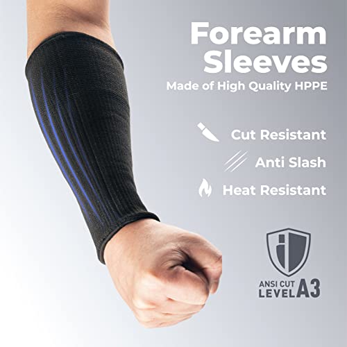 OriStout Cut Resistant Work Sleeves with Tumb Hole, Black, 4 Pair | Level 3 Cut Resistant Sleeves, Arm Protectors for Thin Skin and Bruising, Gardening, Yard Working, Pet Grooming, One Size - color: Black (4 Pairs) - Short, size: One Size