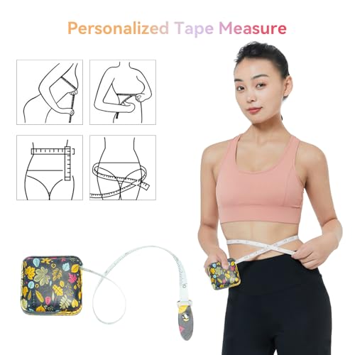Mini Retractable Soft Tape Measure for Sewing, Fabric, Body Measurements - color: leaf